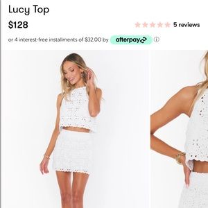 Show Me Your MuMu Laguna Top White Daisy Crochet size M